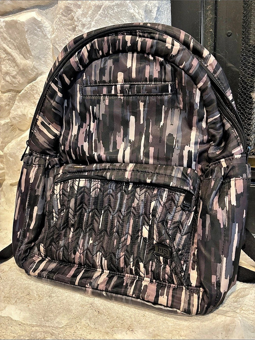 Lug Orbit Backpack Abstract Print Black & Pink